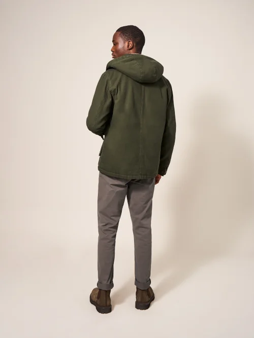 Winterjacke mit Futter aus Teddyfell - Khaki-Grün - L Bild 3