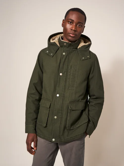 Winterjacke mit Futter aus Teddyfell - Khaki-Grün - L Bild 2