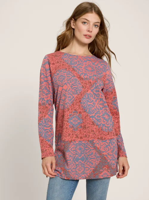 Carrie Tunika mit langen Ärmeln - Roter Aufdruck - 34 Bild 1