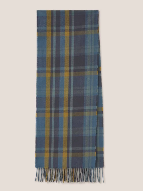 Schal mit Karomuster aus recyceltem Webstoff - Blau Mehrfarbig - Einheitsgröße Bild 2