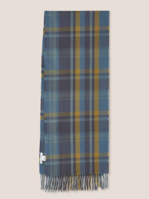 Schal mit Karomuster aus recyceltem Webstoff - Blau Mehrfarbig - Einheitsgröße Bild 4