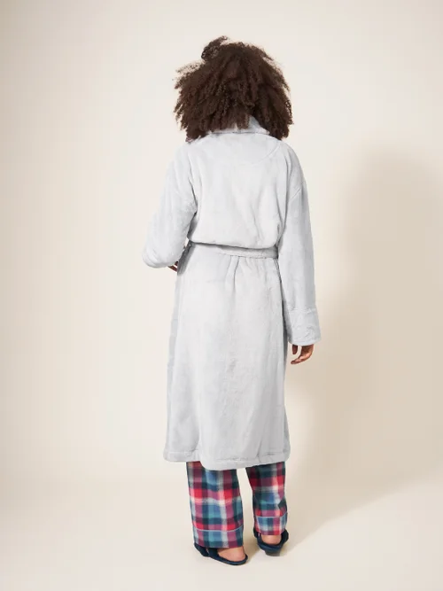 White Stuff Clover Cosy Dressing Gown - Lgt Grey - L Bild 3