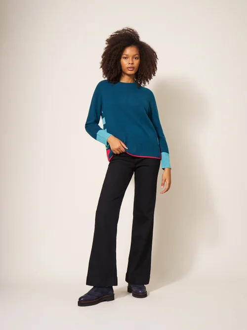 Cora Kaschmirpullover mit Rundhalsausschnitt - Marineblau Mehrfarbig - 34 Bild 1