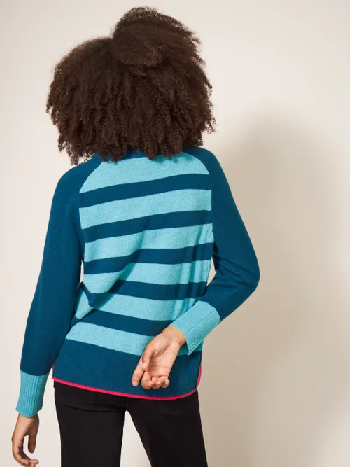 Cora Kaschmirpullover mit Rundhalsausschnitt - Marineblau Mehrfarbig - 34 Bild 3