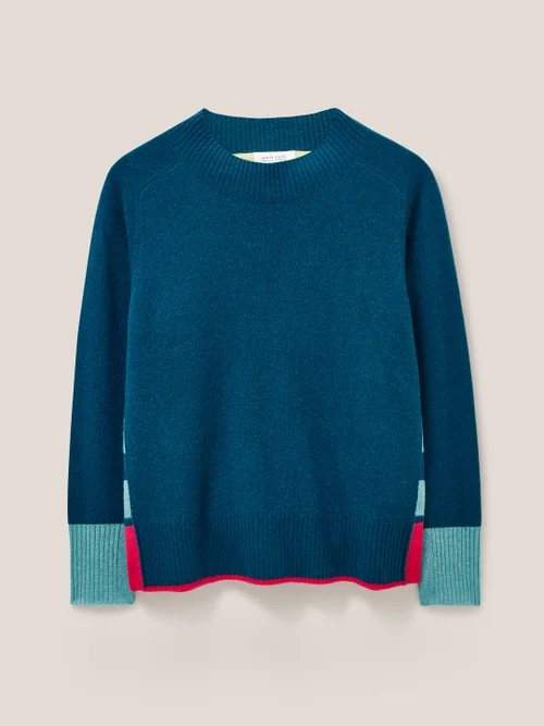 Cora Kaschmirpullover mit Rundhalsausschnitt - Marineblau Mehrfarbig - 34 Bild 4