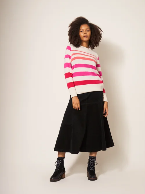 Cora Kaschmirpullover mit Rundhalsausschnitt - Pink Mehrfarbig - 34 Bild 1