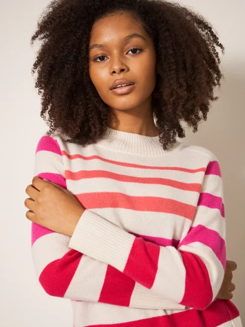 Cora Kaschmirpullover mit Rundhalsausschnitt - Pink Mehrfarbig - 34 Bild 2