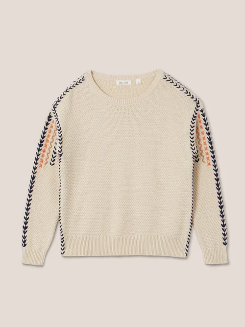 White Stuff Embroidered Jumper - Nat Mlt - 34 Bild 4