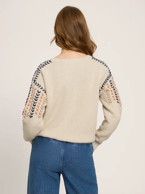 White Stuff Embroidered Jumper - Nat Mlt - 34 Bild 3
