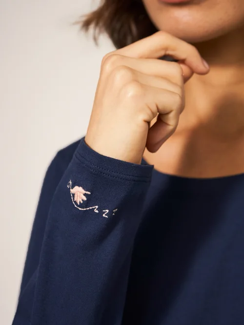 Eva Pyjamatop aus Jersey - Dunkel-Marineblau - L Bild 2