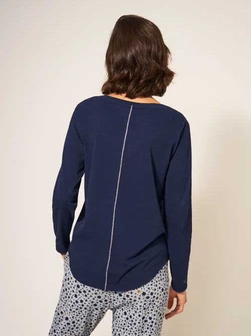 Eva Pyjamatop aus Jersey - Dunkel-Marineblau - L Bild 3