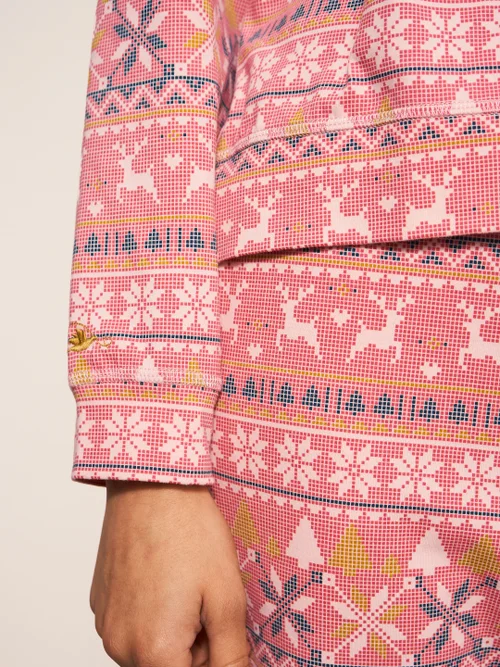 Pyjamatop mit Rentiermuster - Pink Mehrfarbig - L Bild 2