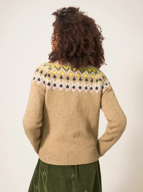 Flora Gemusterter Pullover - Natur Mehrfarbig - 34 Bild 3