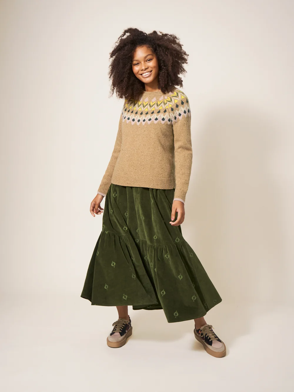 Flora Gemusterter Pullover - Natur Mehrfarbig - 34 Bild 1