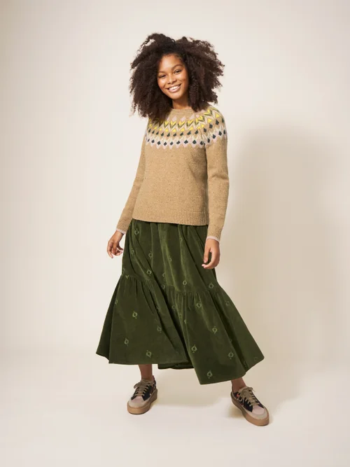 Flora Gemusterter Pullover - Natur Mehrfarbig - 34 Bild 1