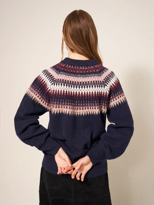 Frankie Gemusterter Pullover - Dunkel-Marineblau - 34 Bild 3