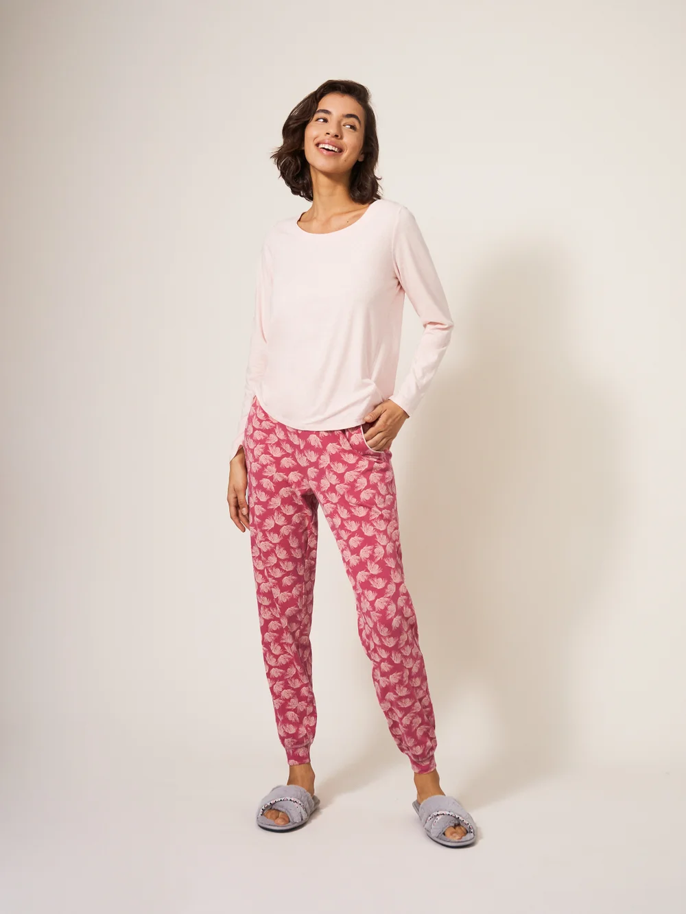 Freya Jogginghose aus Jersey - Pink Mehrfarbig - L Bild 1