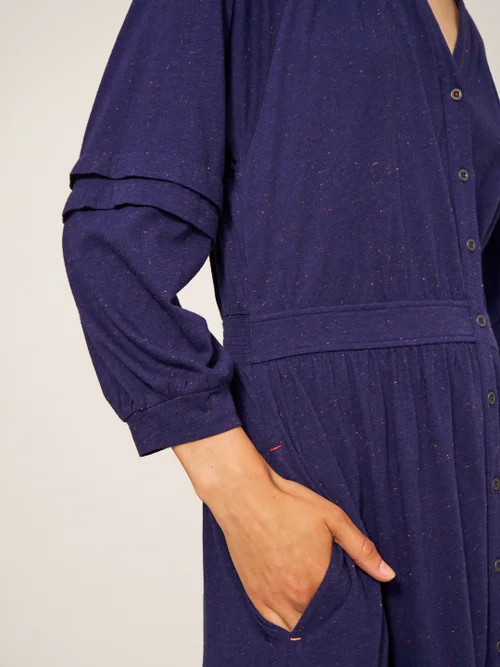 Hallie Midikleid aus Jersey - Marineblau Mehrfarbig - 34 Bild 2