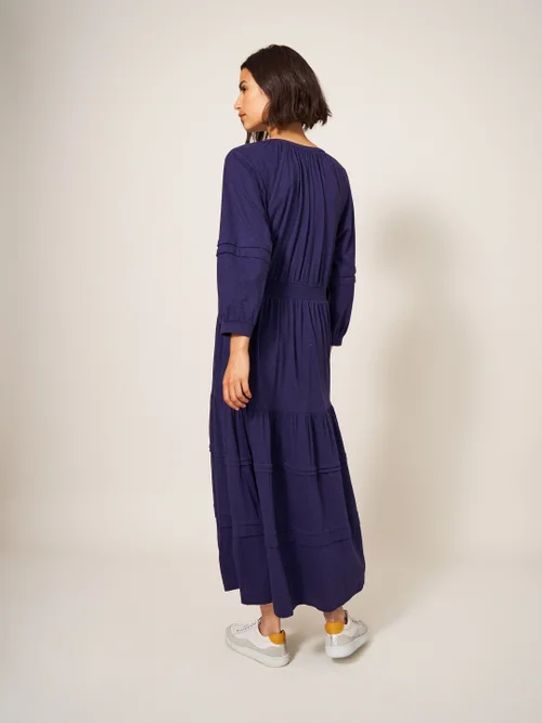Hallie Midikleid aus Jersey - Marineblau Mehrfarbig - 34 Bild 3