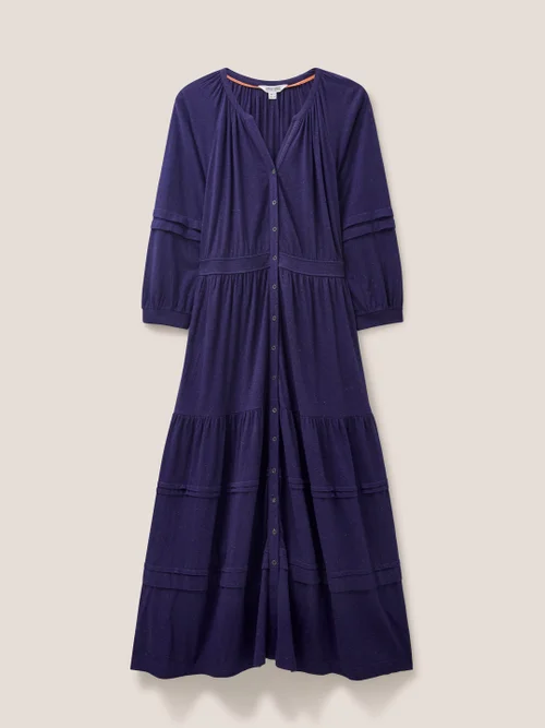 Hallie Midikleid aus Jersey - Marineblau Mehrfarbig - 34 Bild 4