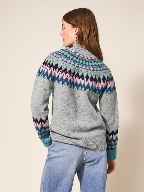 Izzy Gemusterter Pullover - Grau Mehrfarbig - 34 Bild 3