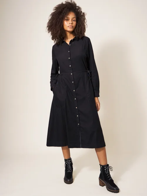 Jade Blusenkleid aus Kord - Pures Schwarz - 38 Bild 1