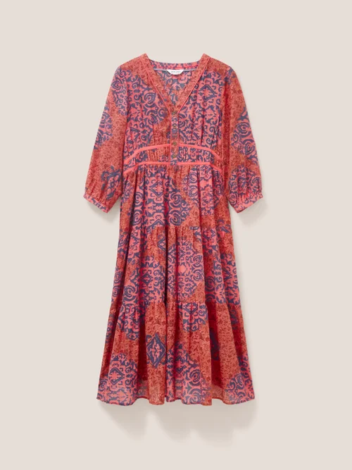 Jenna Midikleid - Rot Mehrfarbig - 38 Bild 4