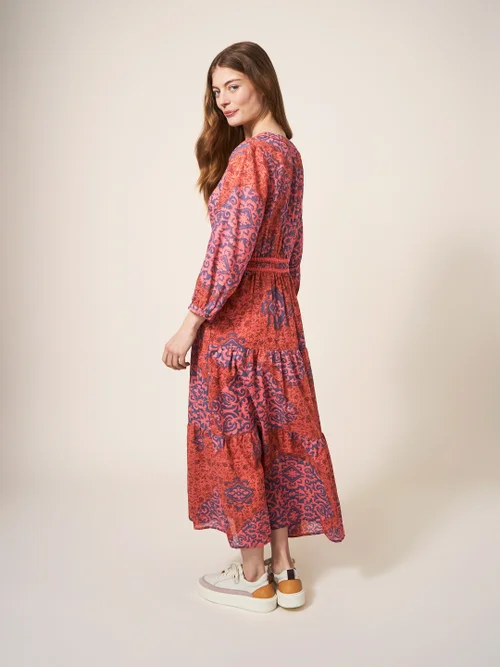 Jenna Midikleid - Rot Mehrfarbig - 38 Bild 3