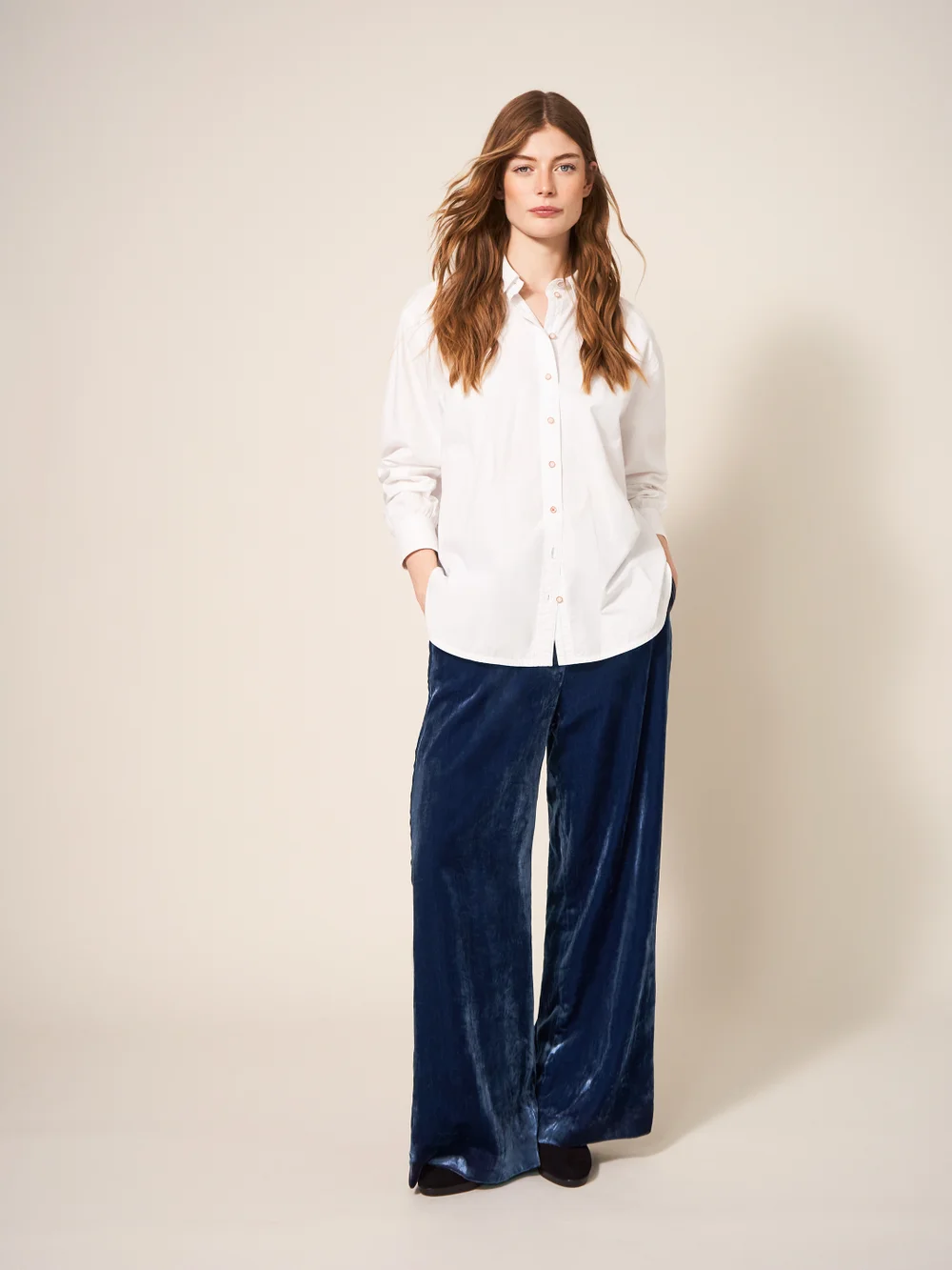 Jenny Samthose mit weitem Bein - Dunkelblau - 38 Bild 1