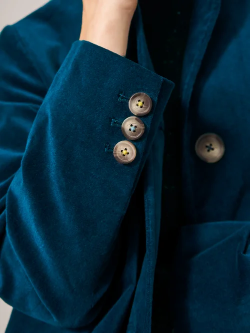 Karla Samtmantel - Dunkel-Blaugrün - 38 Bild 2
