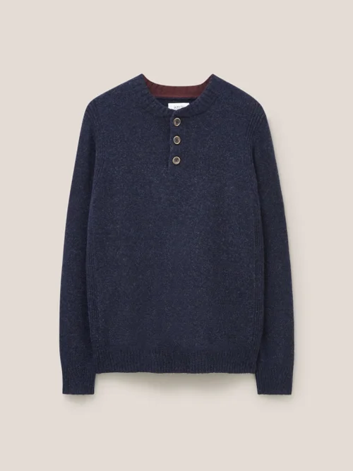 Henley-Top aus Lammwolle - Dunkel-Marineblau - L Bild 4