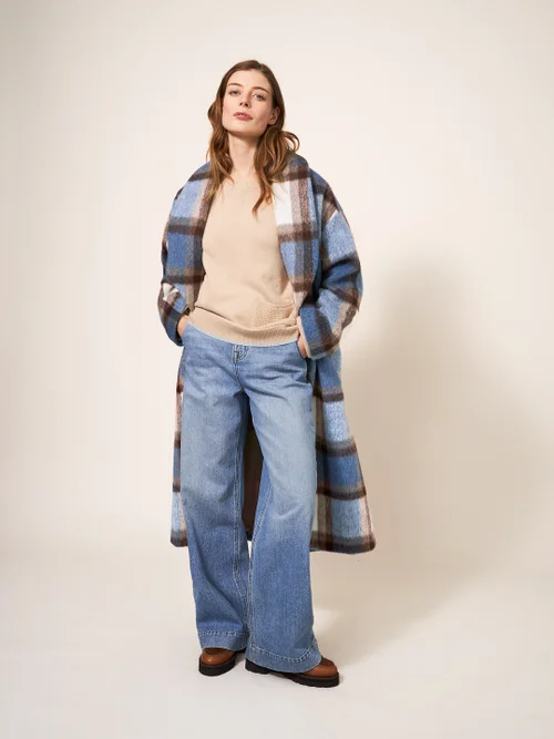 Lara Karomuster-Mantel - Blau Mehrfarbig - 38 Bild 1