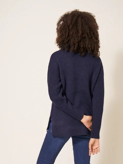 Lovely Pullover mit Rippenstruktur - Französisches Marineblau - 34 Bild 3