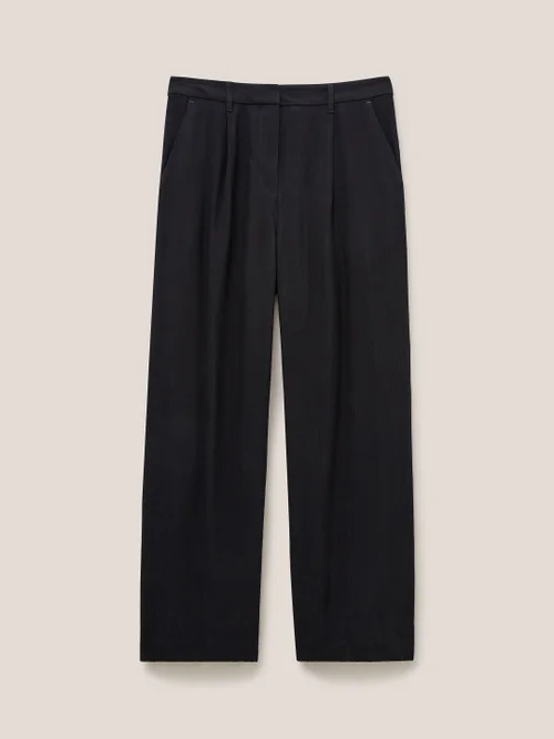 Lucinda Crepe-Hose mit weitem Bein - Pures Schwarz - 34 Bild 4