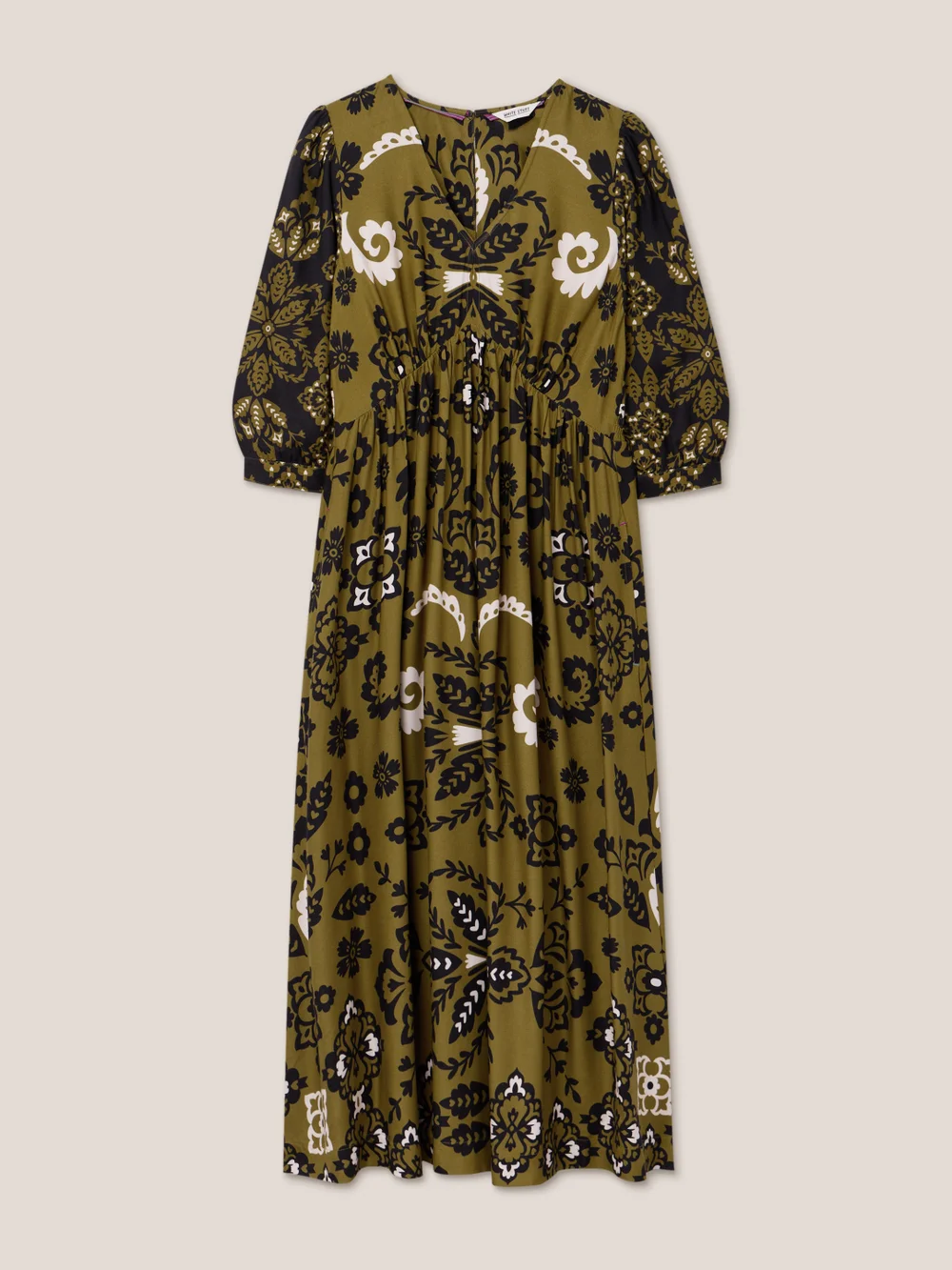 Lucy EcoVero Midikleid - Grüner Aufdruck - 38 Bild 1