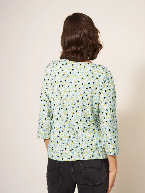 Maddie Top aus Leinenmischung - Elfenbein Mehrfarbig - 34 Bild 3