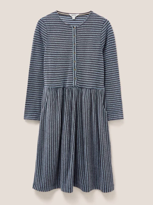 Marsia Gestreiftes Jerseykleid - Marineblau Mehrfarbig - 34 Bild 4