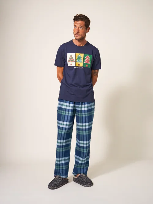 Moorland Flanell-Pyjamahose - Marineblau Mehrfarbig - L Bild 1