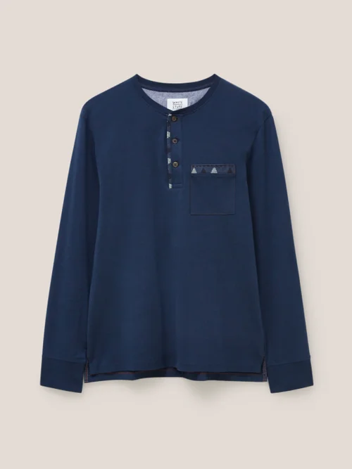 Originelles Pyjamatop mit Elchmuster - Marineblauer Aufdruck - L Bild 4