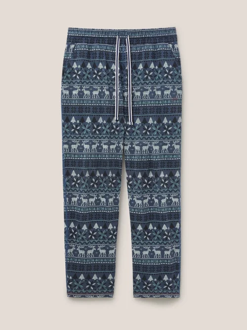 Originelle Pyjamahose mit Elchmuster - Marineblauer Aufdruck - L Bild 4
