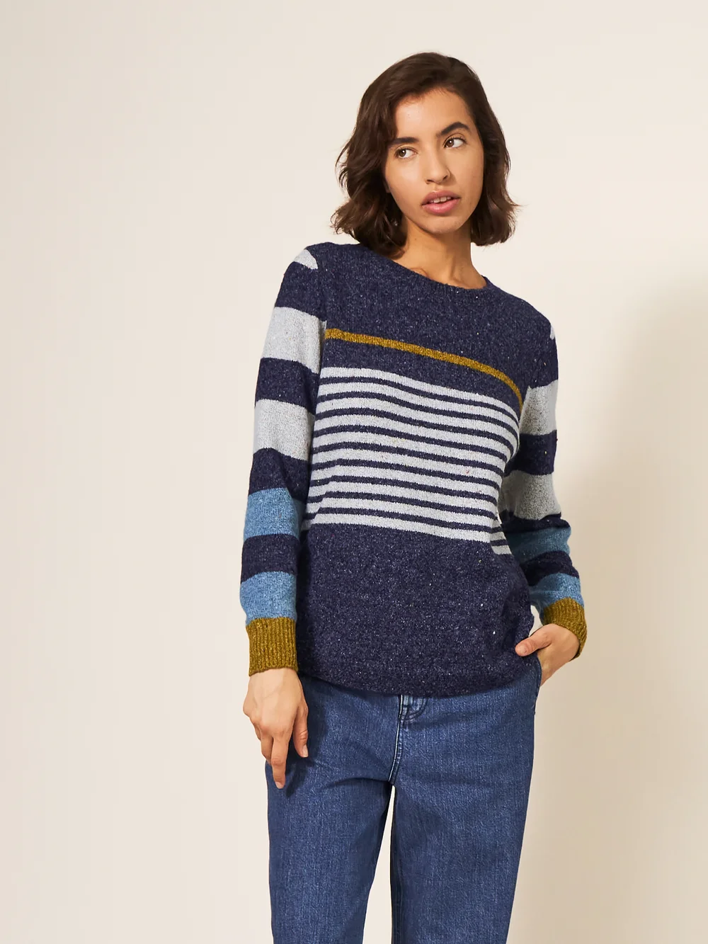 Natalie Pullover aus Knötchengarn - Blau Mehrfarbig - 34 Bild 1
