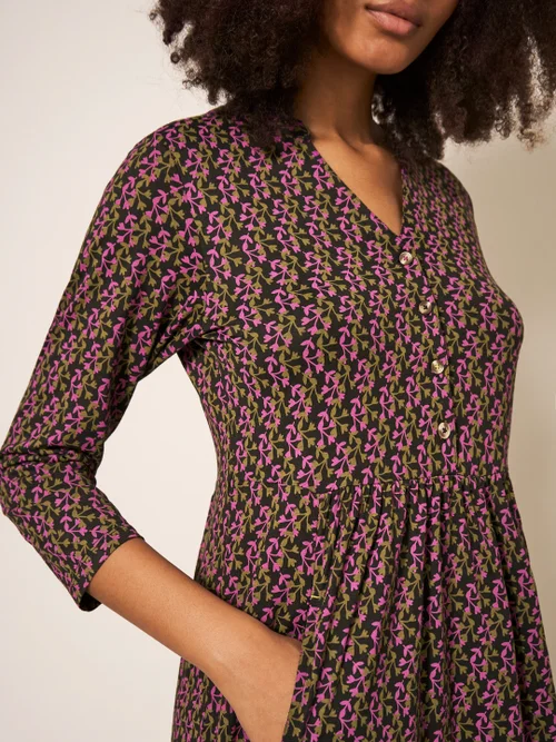 Naya Jerseykleid - Schwarzer Aufdruck - 38 Bild 2