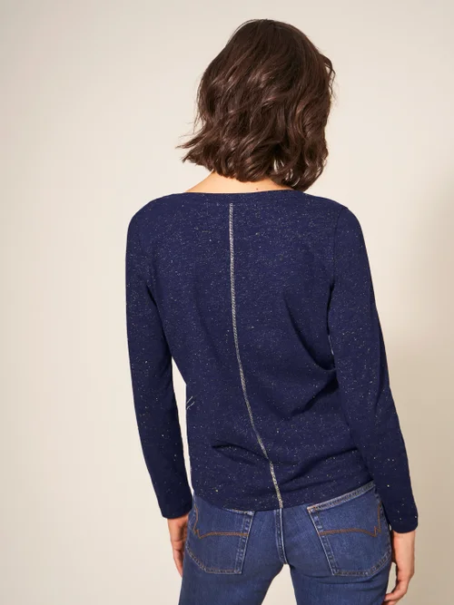 Nelly Glitzer-Langarmshirt - Dunkel-Marineblau - 34 Bild 3