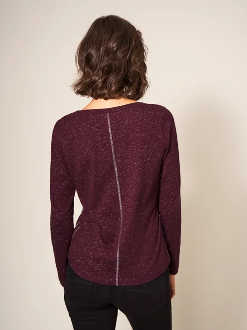 Nelly Glitzer-Langarmshirt - Dunkelviolett - 34 Bild 3