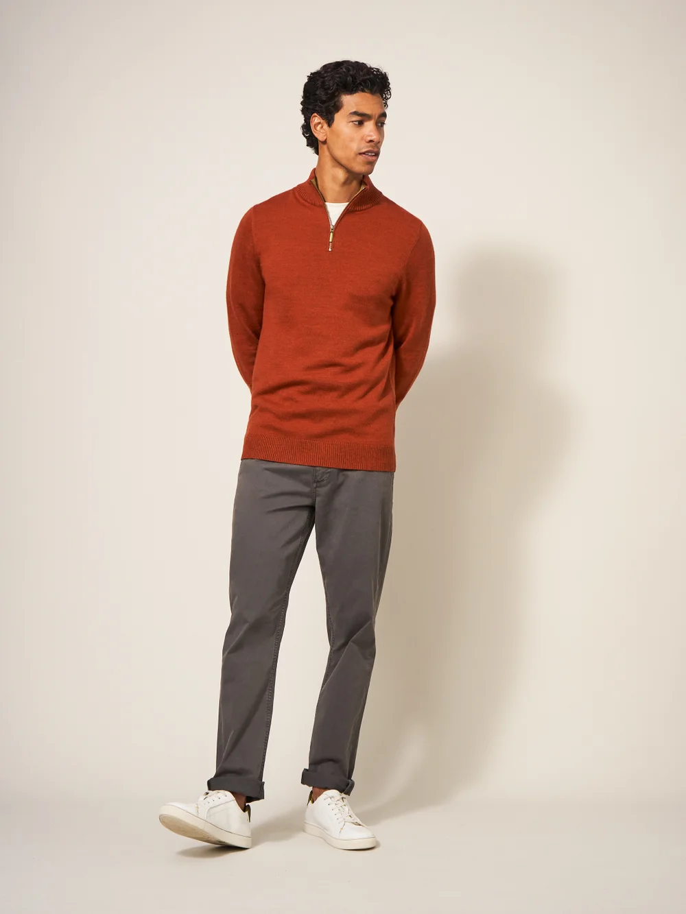 Newport Rollkragenpullover aus Merinowolle - Dunkelorange - L Bild 1