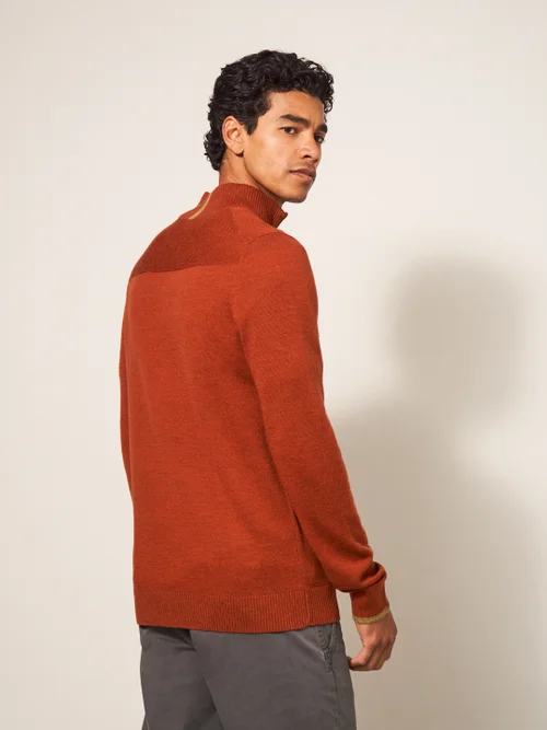 Newport Rollkragenpullover aus Merinowolle - Dunkelorange - L Bild 3