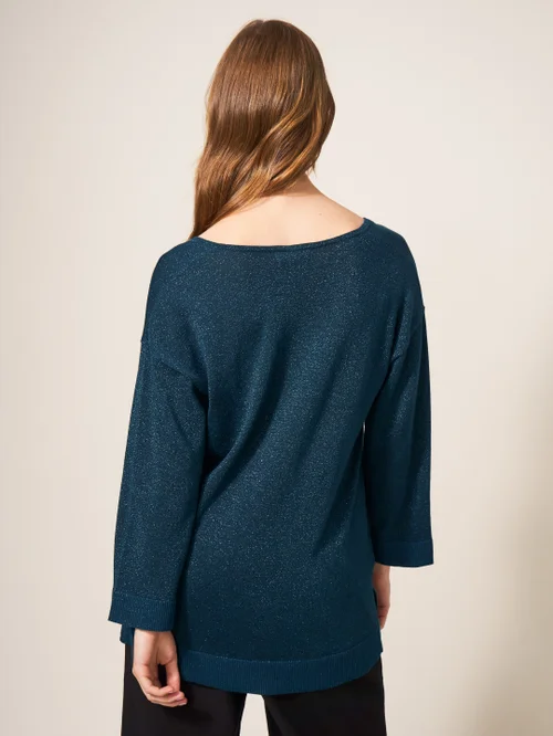 Night Sky Pullover mit V-Ausschnitt - Mittel-Blaugrün - 34 Bild 3