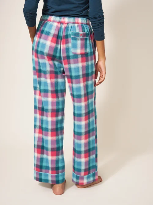 Nina Pyjamahose aus Bio-Baumwolle mit Karomuster - Blaugrün Mehrfarbig - L Bild 3