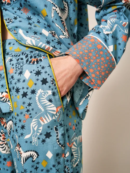 Nina Pyjamahose aus Bio-Baumwolle - Blau Mehrfarbig - L Bild 2