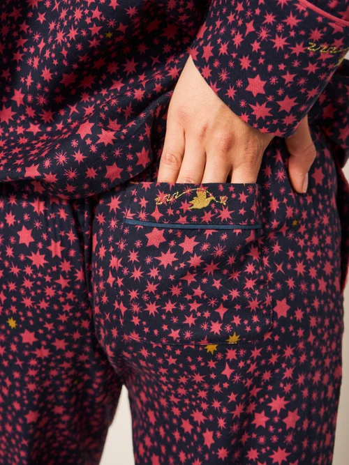 Nina Pyjamahose aus Bio-Baumwolle - Marineblau Mehrfarbig - L Bild 2